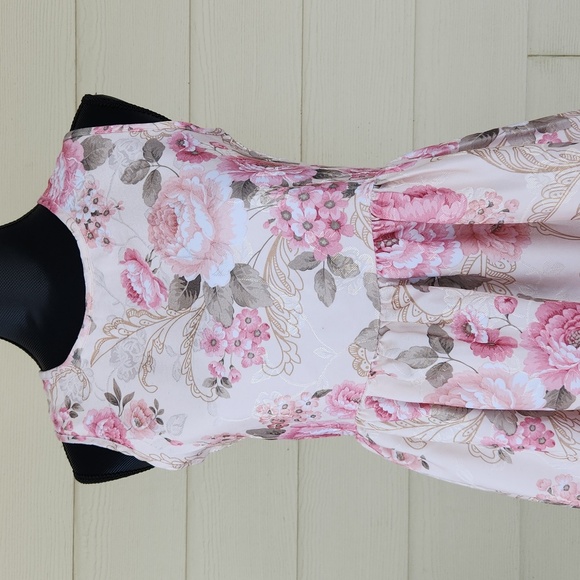Quality Pink Floral Brocade Sleeveless NADA Midi Summer Dress (EU 52/US L) NWOT - Picture 3 of 13